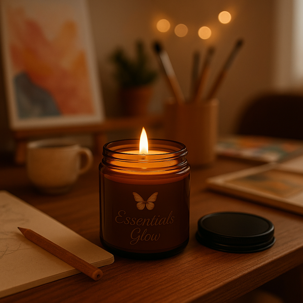 Eco Soy Candle – Relaxing Aromatherapy in Amber Jar