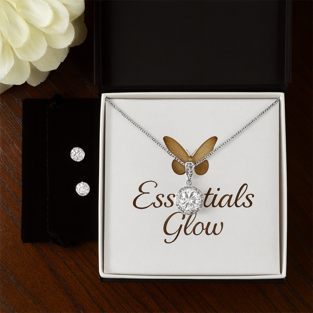 Eternal Hope Necklace and Cubic Zirconia Earring Set