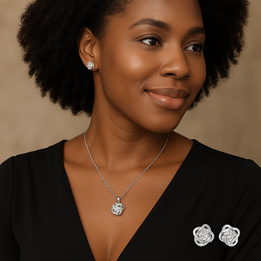 Love Knot Earring & Necklace Set