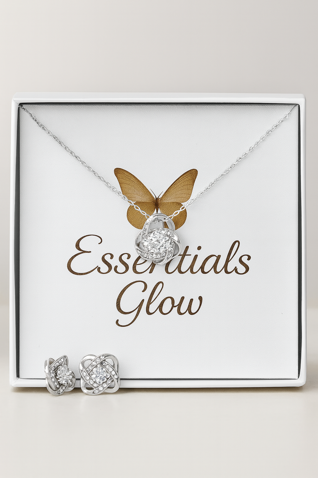 Love Knot Earring & Necklace Set