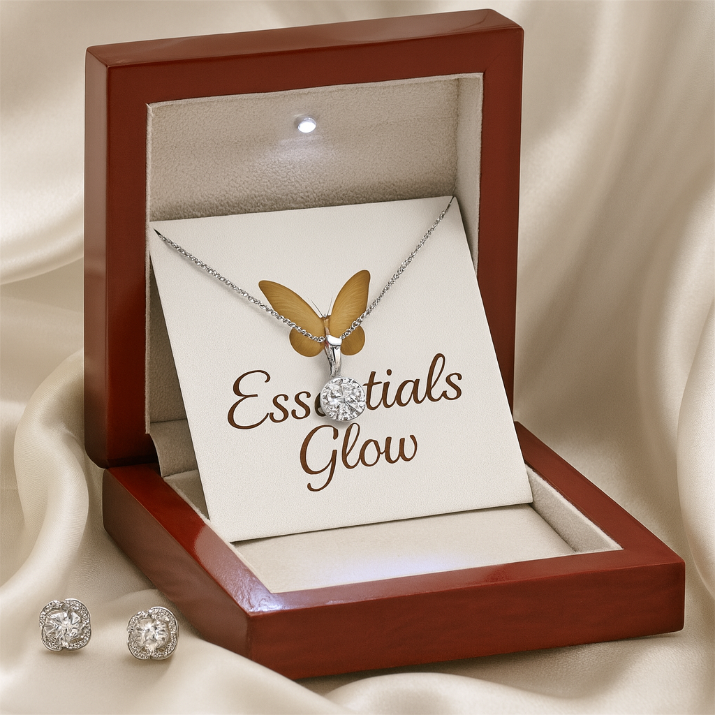 Eternal Hope Necklace and Cubic Zirconia Earring Set