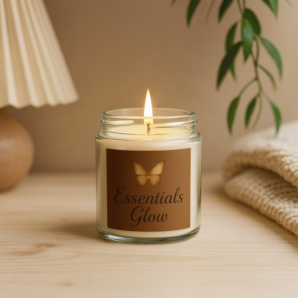 Essentials Glow – Coconut Apricot Wax Candle for Home & Self-Care