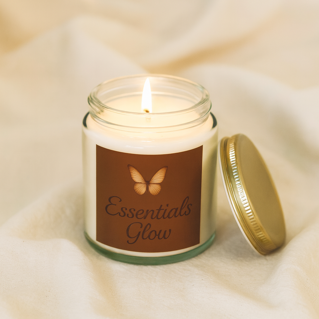 Essentials Glow – Coconut Apricot Wax Candle for Home & Self-Care